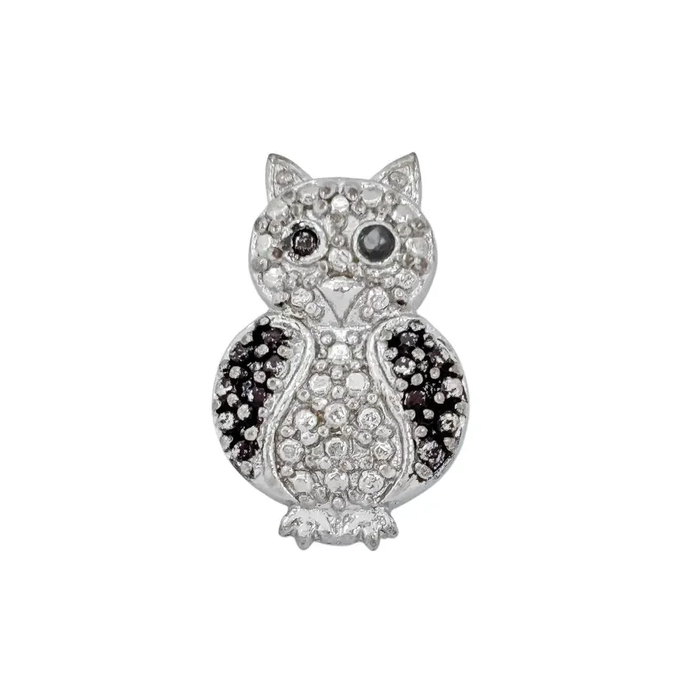 Vintage Sterling Silver 925 Cubic Zirconia Owl Pendant